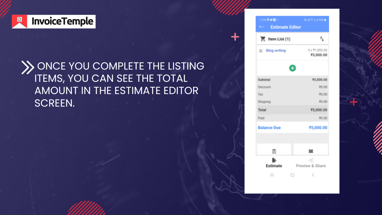 How to Create an Estimate in the InvoiceTemple Android App