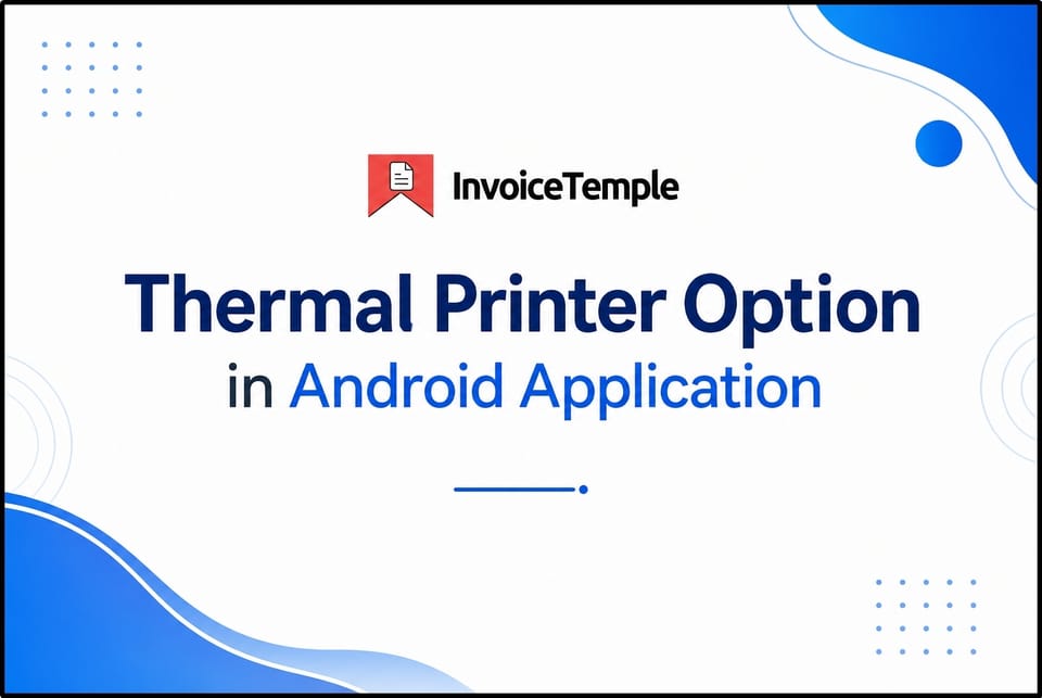 Thermal Printer Option in Android Application