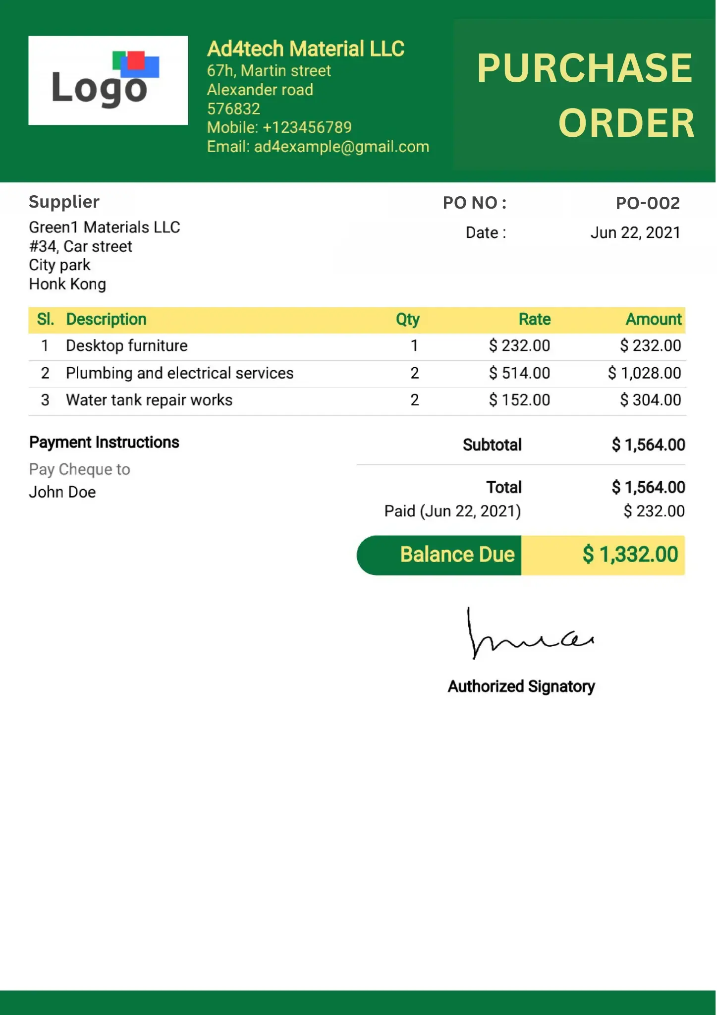 Free invoice Templates