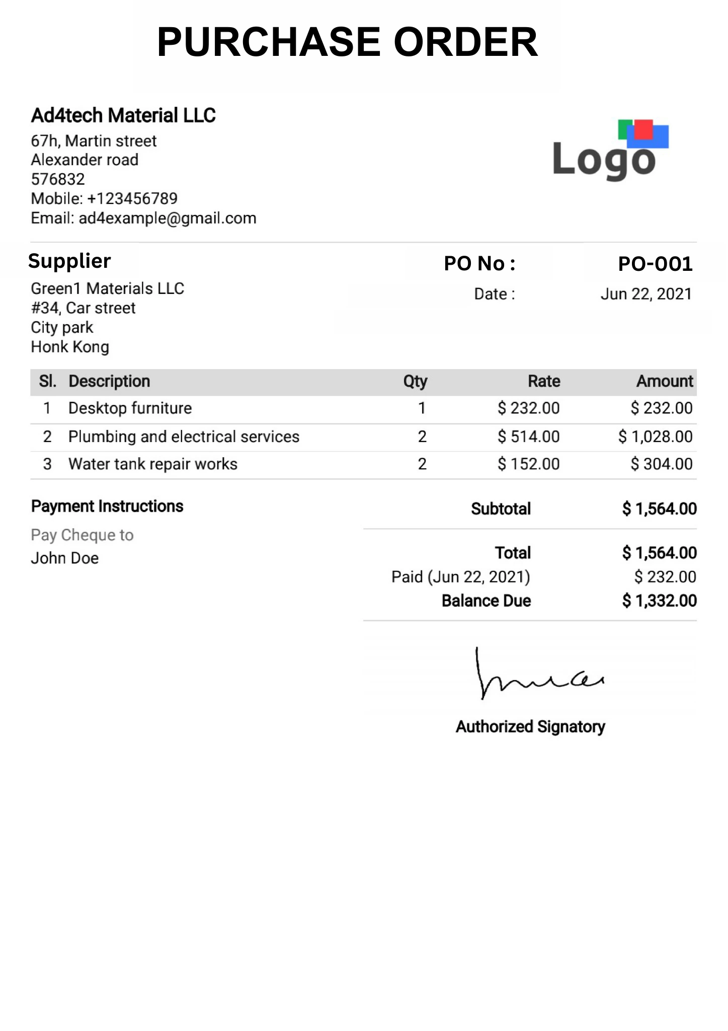 Free invoice Templates