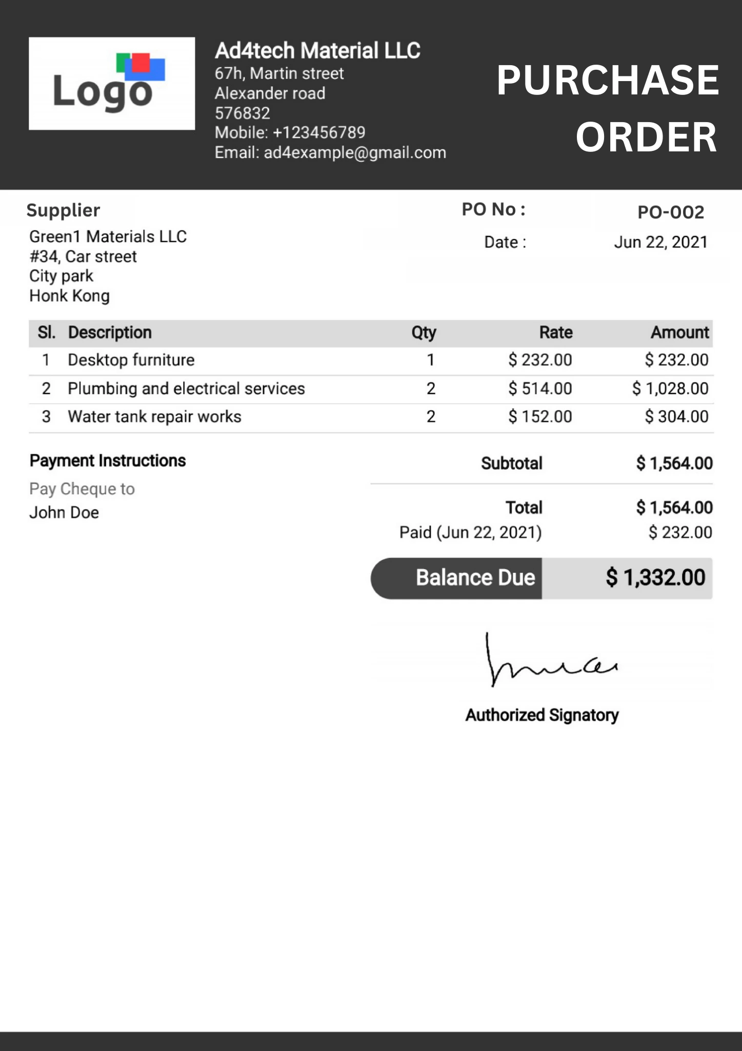 Free invoice Templates