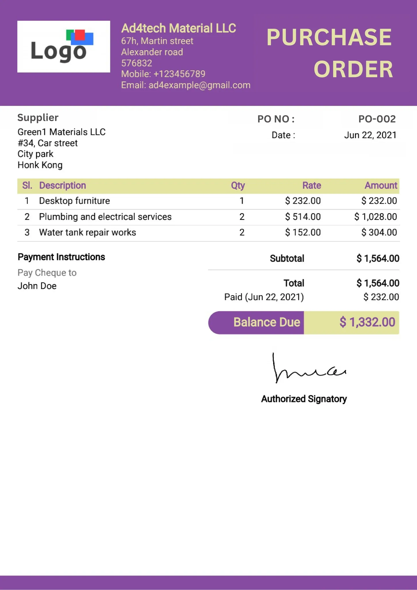 Free invoice Templates