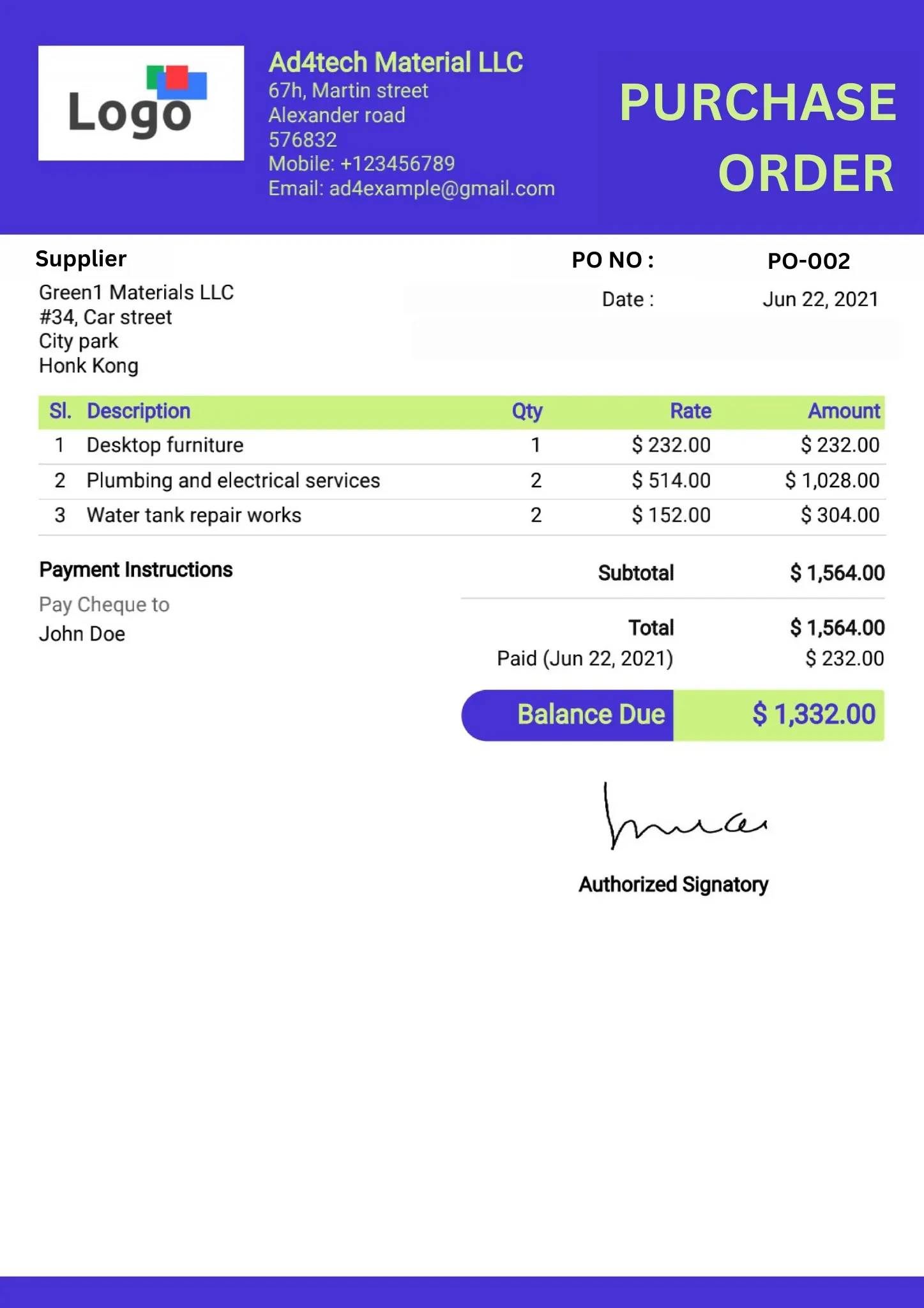 Free invoice Templates